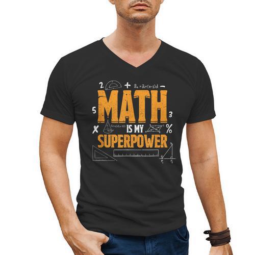 Math Is My Superpower Math Teacher Student Men's V-Neck T-Shirt - teacherstshirts.com AU