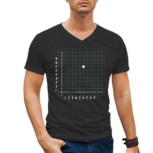 Math Teacher 67 Cartesian Grid Point Humor Men's V-Neck T-Shirt - teacherstshirts.com
