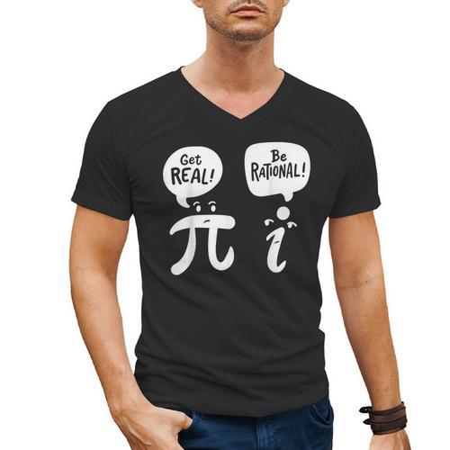 Math Teacher Math Student Be Real Get Rational Men's V-Neck T-Shirt - teacherstshirts.com DE
