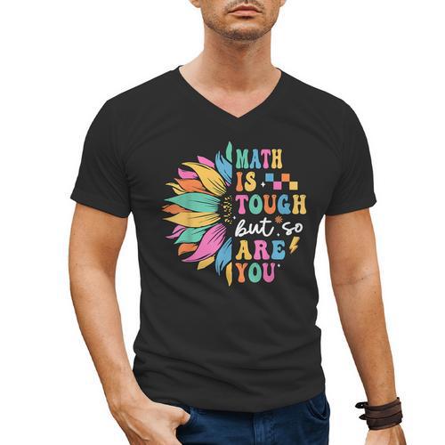 Math Is Tough But So Are You Back To School Math Teacher Kid Men's V-Neck T-Shirt - teacherstshirts.com DE