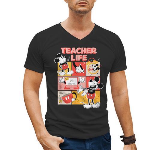 Mickey Mouse Teacher Life Men's V-Neck T-Shirt - teacherstshirts.com AU