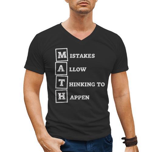 Mistakes Allow Thinking To Happen School Math Teacher Men's V-Neck T-Shirt - teacherstshirts.com CA