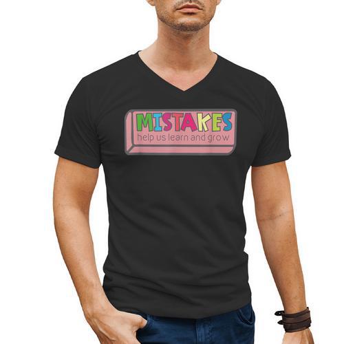 Mistakes Help Us Grow And Learn Teacher Men's V-Neck T-Shirt - teacherstshirts.com AU