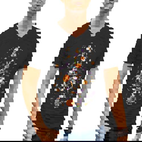 Music Note Symbol Halloween For Music Teacher Musicians Men&#x27;s V-Neck T-Shirt - teacherstshirts.com