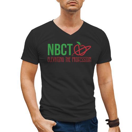 National Board Certified Teacher Minimalist Apple T-Shirt For Men Women Men's V-Neck T-Shirt - teacherstshirts.com UK
