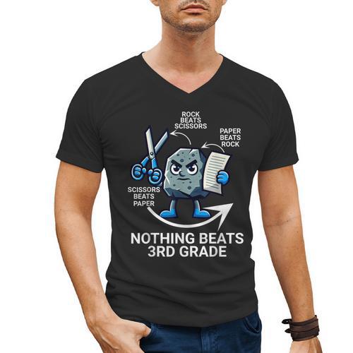Nothing Beats 3rd Grade Back To School Kids Teachers Men's V-Neck T-Shirt - teacherstshirts.com AU