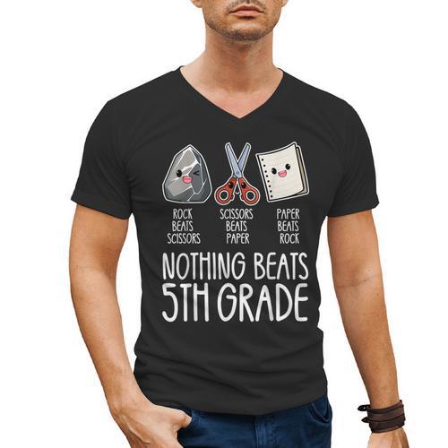 Nothing Beats 5th Grade Back To School Kids Teachers Men's V-Neck T-Shirt - teacherstshirts.com AU
