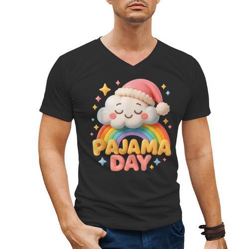 Pajama Day School Spirit Week Sleepy Cloud Teacher Student Men's V-Neck T-Shirt - teacherstshirts.com AU