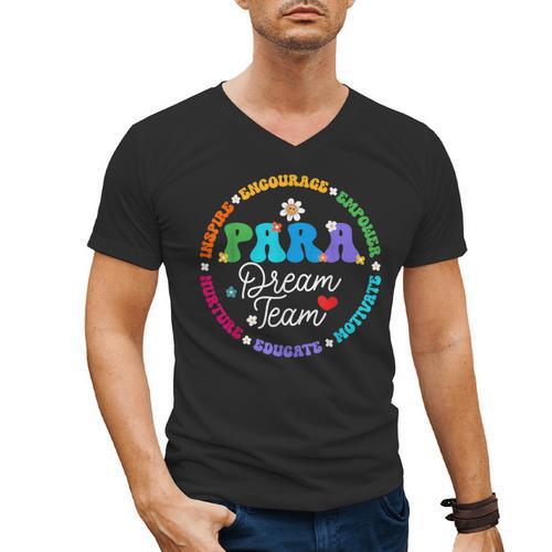PARA Dream Team Teacher Paraprofessional Paraeducator Men's V-Neck T-Shirt - teacherstshirts.com AU