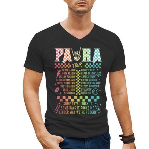Para Tour Paraprofessional Squad Rock Teacher Back To School Men's V-Neck T-Shirt - teacherstshirts.com