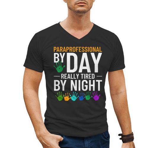Paraprofessional Educator Teacher Para Classroom Assistant Men's V-Neck T-Shirt - teacherstshirts.com UK