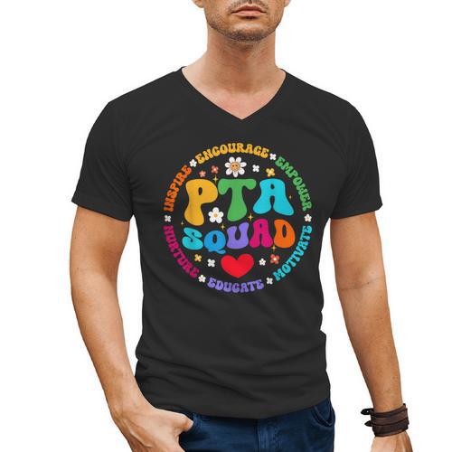 Parents Teacher Association Team Supporter PTA Squad For Men Women Girls Kids Men's V-Neck T-Shirt - teacherstshirts.com CA