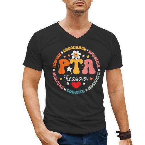 Parents Teacher Association Team Supporter PTA Treasurer For Men Women Girls Kids Men's V-Neck T-Shirt - teacherstshirts.com CA
