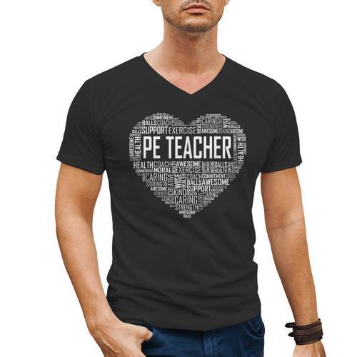 PE Physical Education Teacher PEAppreciation Coach Men's V-Neck T-Shirt - teacherstshirts.com AU