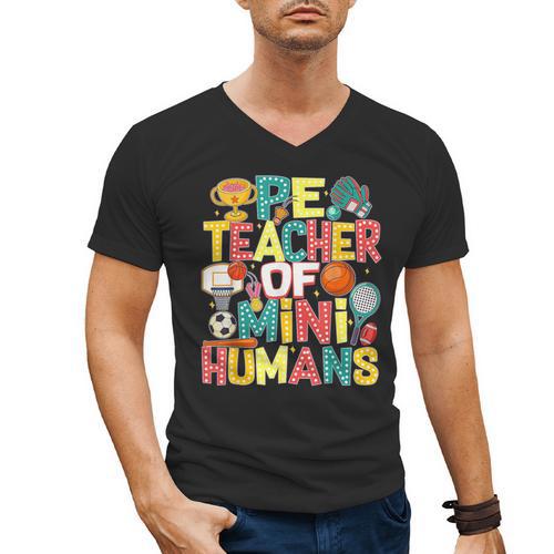 PE Teacher Back To School Physical Education Gym Teachers Men's V-Neck T-Shirt - teacherstshirts.com CA
