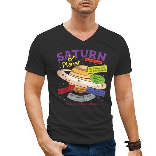 Perfect Planets Teachers Shirts Saturn For Solar System Men's V-Neck T-Shirt - teacherstshirts.com AU