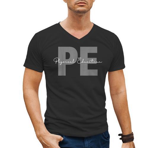 Physical Education PE Teacher Phys Ed Student Grad Men's V-Neck T-Shirt - teacherstshirts.com DE