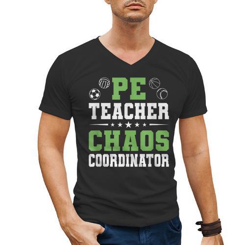 Physical Education PE Teacher School Men's V-Neck T-Shirt - teacherstshirts.com CA