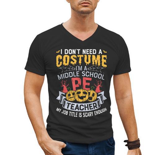 Physical Education School PE Teacher Halloween Costume Men Women Men's V-Neck T-Shirt - teacherstshirts.com