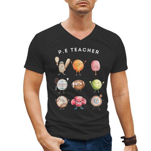 Physical Education Teacher PE Teacher Specials Back School Men's V-Neck T-Shirt - teacherstshirts.com AU