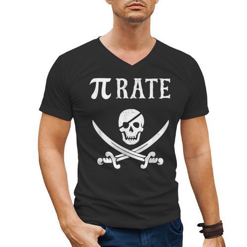 Pi Day Pi Rate Pirate For Teachers Men's V-Neck T-Shirt - teacherstshirts.com UK