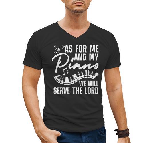 Piano Player Art For Men Women Pianist Piano Teacher Men's V-Neck T-Shirt - teacherstshirts.com DE