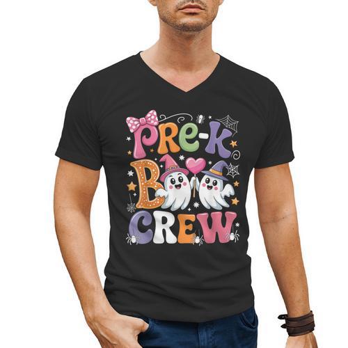 Pre-K Boo Crew Pre-K Teacher Student Kids Halloween Men's V-Neck T-Shirt - teacherstshirts.com AU