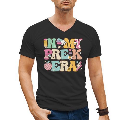 In My Pre-K Era Girl Back To School Cute PreSchool Teacher Men's V-Neck T-Shirt - teacherstshirts.com AU