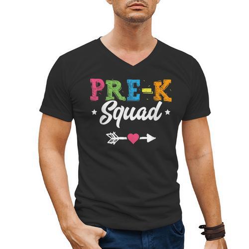 Pre-K Squad Teacher Student Kids Preschool Back To School Men's V-Neck T-Shirt - teacherstshirts.com DE