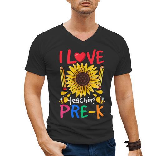Pre School Teacher Pre-K Teacher Men's V-Neck T-Shirt - teacherstshirts.com CA
