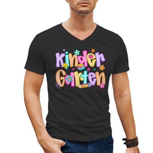Preppy Kindergarten First Day Of School Teachers Girls Boys Men's V-Neck T-Shirt - teacherstshirts.com DE