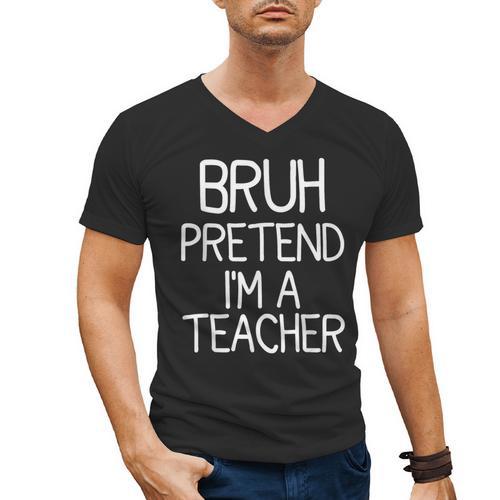 Pretend I'm A Teacher Halloween Costume Men's V-Neck T-Shirt - teacherstshirts.com AU