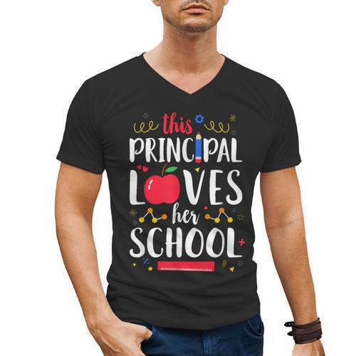 This Principal Loves Her School Teacher Appreciation Men's V-Neck T-Shirt - teacherstshirts.com