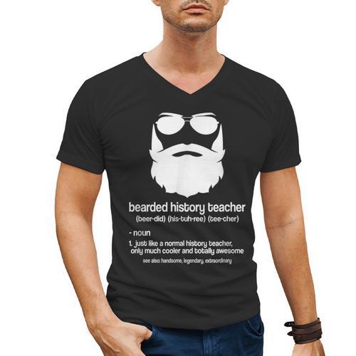 Professor Ancient Teaching Education Bearded History Teacher Men's V-Neck T-Shirt - teacherstshirts.com