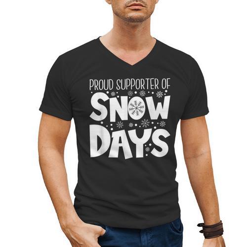Proud Supporter Of Snow Days Teacher Christmas Men Women Men's V-Neck T-Shirt - teacherstshirts.com DE