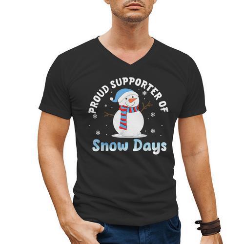 Proud Supporter Of Snow Days Teacher Men's V-Neck T-Shirt - teacherstshirts.com UK