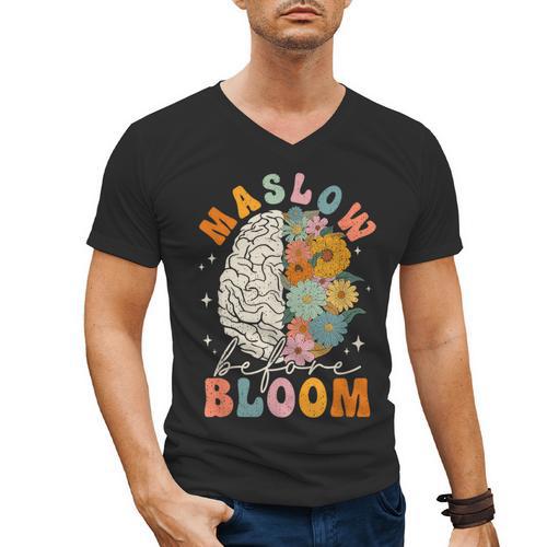 Psychologist Maslow Before Bloom Sped Teacher Classroom Men's V-Neck T-Shirt - teacherstshirts.com AU