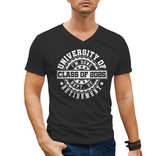 Retired 2025 For Teacher Retirement University Of I'm Done Men's V-Neck T-Shirt - teacherstshirts.com DE