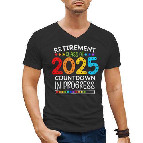 Retirement Class Of 2025 Teacher Countdown Loading Teacher Men's V-Neck T-Shirt - teacherstshirts.com UK