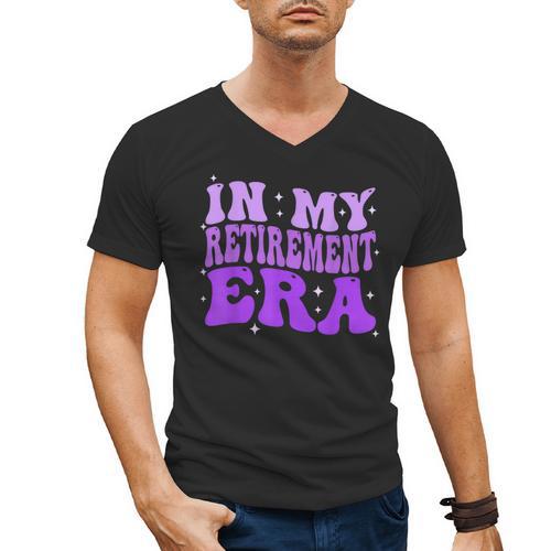In My Retirement Era Groovy Retired Teacher 2025 Women Men's V-Neck T-Shirt - teacherstshirts.com AU
