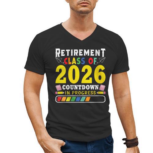 Retirement Primary Elementary Teacher 2026 Retiring Progress Men's V-Neck T-Shirt - teacherstshirts.com AU