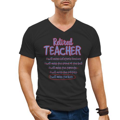 Retiring Teacher Tshirt For Retired Teachers For Men Women Men's V-Neck T-Shirt - teacherstshirts.com AU