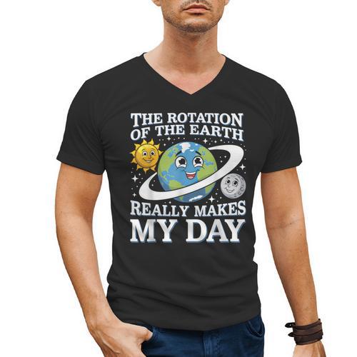 Rotation Of Earth Science Teacher Earth Day Men Women Men's V-Neck T-Shirt - teacherstshirts.com AU