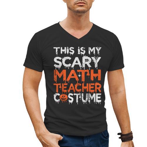 This Is My Scary Math Teacher Costume For Halloween Men's V-Neck T-Shirt - teacherstshirts.com DE