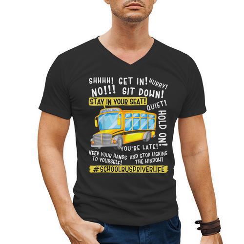 School Bus Driver Life Last Day Of School Teacher Kids Men's V-Neck T-Shirt - teacherstshirts.com DE