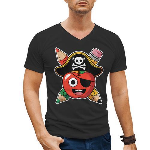 School International Talk Like A Pirate Day Pirate Teacher Men's V-Neck T-Shirt - teacherstshirts.com CA