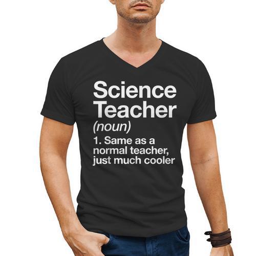 Science Teacher Definition Back To School First Day Men's V-Neck T-Shirt - teacherstshirts.com AU