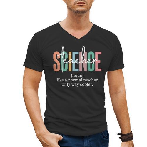 Science Teacher Definition For Women & Men Men's V-Neck T-Shirt - teacherstshirts.com AU