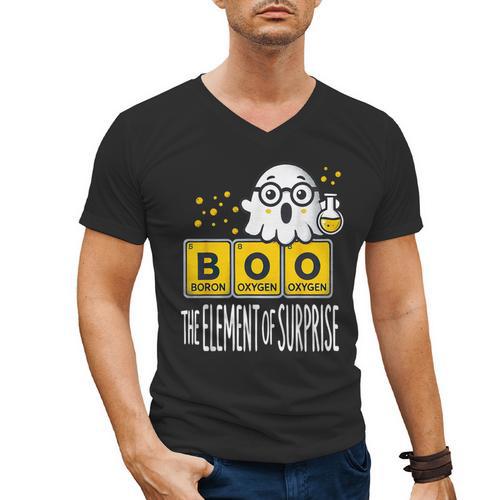 Science Teacher Halloween Elements Of Surprise Chemistry Men's V-Neck T-Shirt - teacherstshirts.com UK