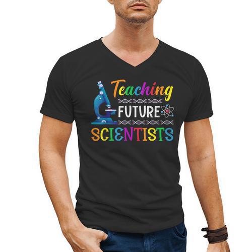 Science Teacher Teaching Future Scientists School Instructor Men's V-Neck T-Shirt - teacherstshirts.com AU